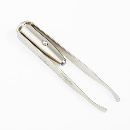 Stainless Steel LED Tweezers - Home Salon Precision Hand Tool