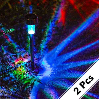 2 Pcs - Solar-Powered Multi-Color LED Garden Lights