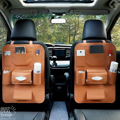 NEW - Leather Car Back Seat Organizer