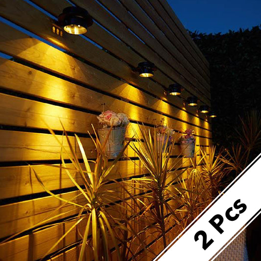 Solar Powered Gutter UFO Light -  2 Pack, Outdoor Waterproof Yard Eaves Roof Decor Lighting