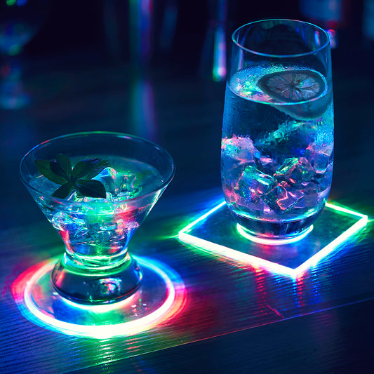 Transparent LED Light Coaster - Bar Home Table Cup Holder Party Novelty Light Decor