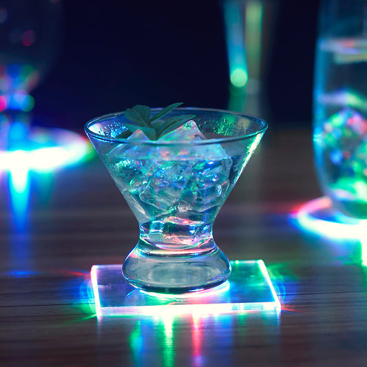 Transparent LED Light Coaster - Bar Home Table Cup Holder Party Novelty Light Decor